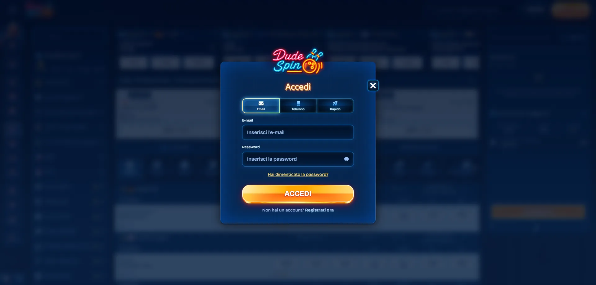 Accesso al mirror ufficiale Dudespin Casino — login sicuro